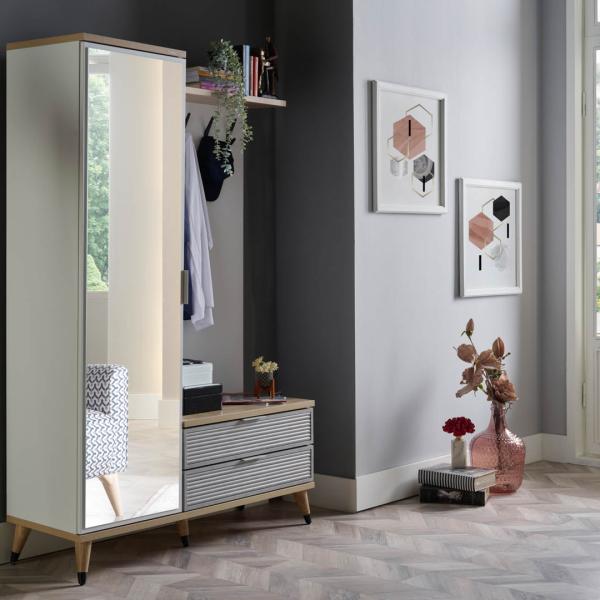 Lena Hall Shoes Cabinet With Coat Hooks