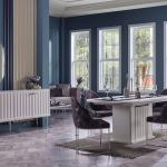 Blanca Alternative Dining Table (Extendable) + Blanca Chair (6289) - Chrome