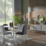 Alya Dining Table (Fixed) & Alya Chair (8218)