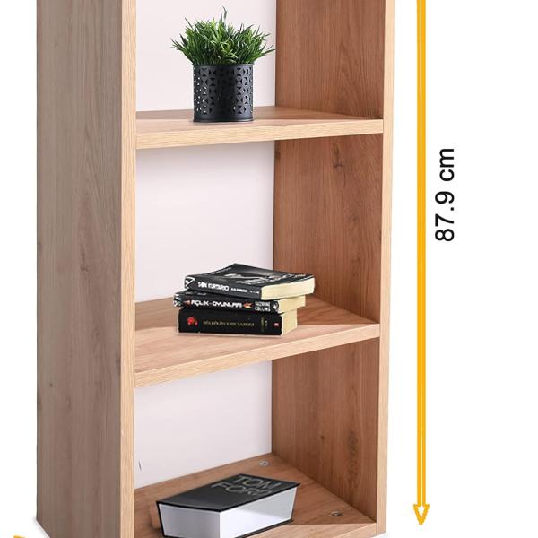 3-Cube Reversible Open Shelf, Bookcase Wooden Cabinet, Office, Living Room Light Brown, Oak Effect