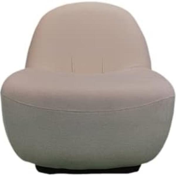 Accent Chair Sherpa Upholstered Cushion Armless Barrel Chair In Morden Style (Ivory White)