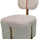 Upholstered Occasional Accent Chair (Ivory White)