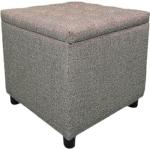 45Cm Cube Pouffe (Mink Color, Linen Texture)