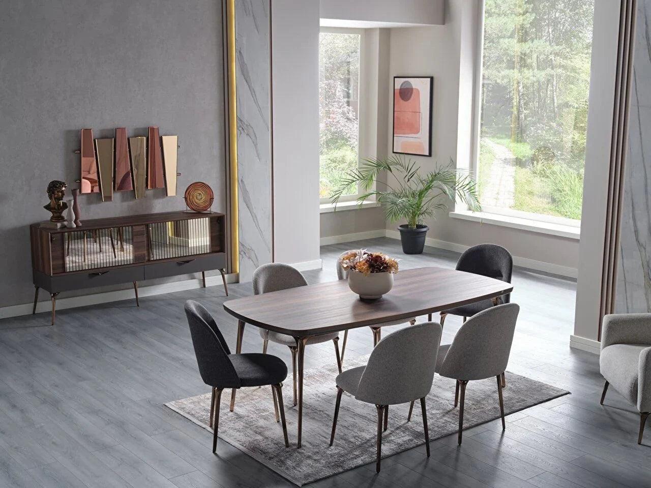 Vanessa Dining Table (Fixed) + Vanessa Chair (8201)