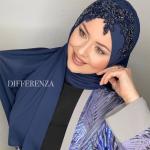 Luxury Hijab Muslim Women Head Turbans Scarf Foulard Hand Embroidered Practical Shawl