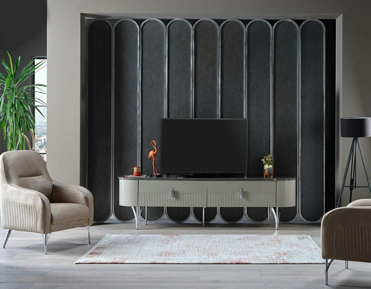 Serra Tv Table - Chrome