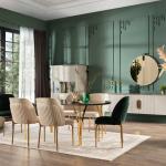 Serra Dining Table (Fixed) + Serra Chair (6234) - Gold