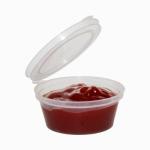 1oz Plastic Hinged Sauce Pots x1000