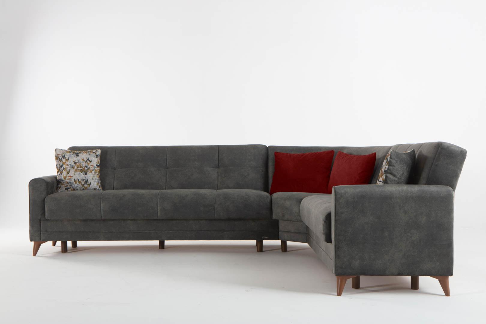 Star X Corner Sofa Embos Mink (3 Seater + 2 Seater + Corner Piece) - Clearance