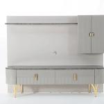 Serra Tv Unit (Cupboard) - Gold
