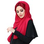 Luxury Hijab Scarf Abaya Chiffon Muslim Women Wear Wedding Turbans