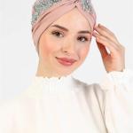 Hijab Muslim Women Head Turbans Scarf Hand Embroidered Bonnet Wedding