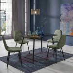 Marble Dining Table & Chair (Fixed) - Black