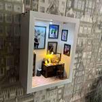 Personalized White Frame with Desk Lamp