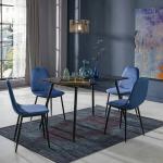 Marble Dining Table & Chair (Fixed) - Black