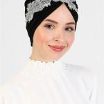 Hijab Muslim Women Head Turbans Scarf Hand Embroidered Bonnet Wedding