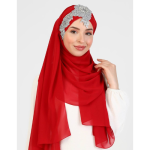 Luxury Hijab Muslim Women Head Turbans Scarf Foulard Hand Embroidered Practical Shawl