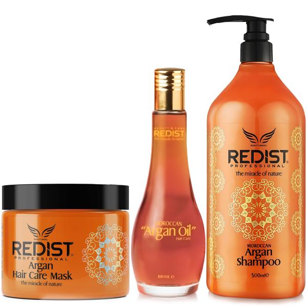 Redist Argan Shampoo 500ml & Hair Care Argan Mask 500ml & Argan Oil 100ml