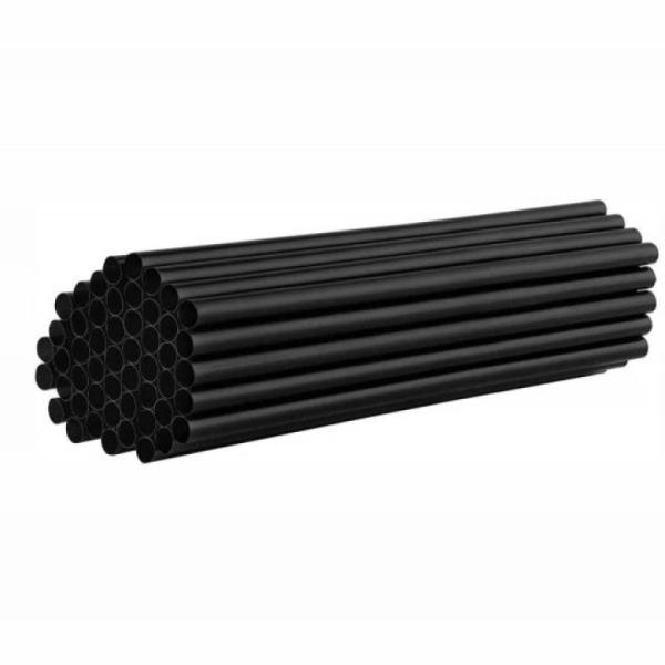 Large 8m Black Plastic Straws x250