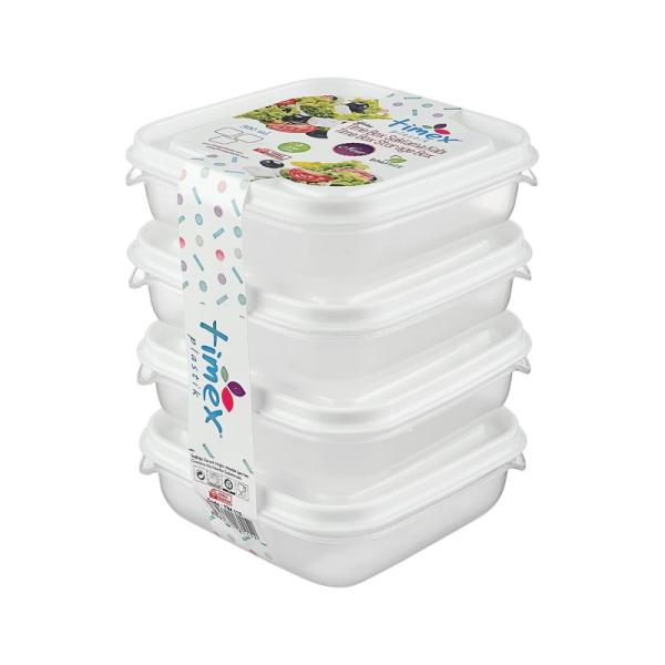 Horizontal Set of 4 Storage Containers 250 ml.