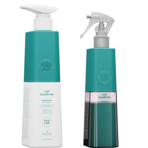 Curl Manifesto SET for Curly Hair contains; Conditioner 503 ml & Bi-Phase Conditioner 386 ml