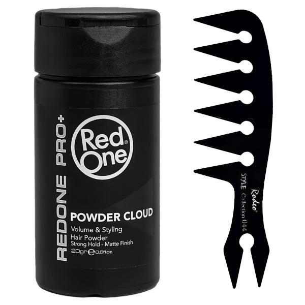 RedOne Pro+ Hair Styling Powder Wax 20g, Volumizing | Texturising | Matte Finish | Invisible Texture | Instant Volume and Root Boost | RODEO Hair Comb No.44 |
