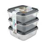 Horizontal Set of 3 Storage Containers 500 ml.