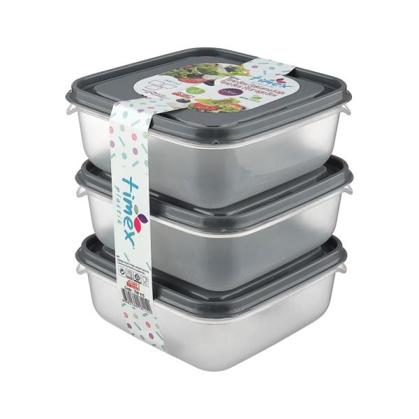 Horizontal Set of 3 Storage Containers 500 ml.
