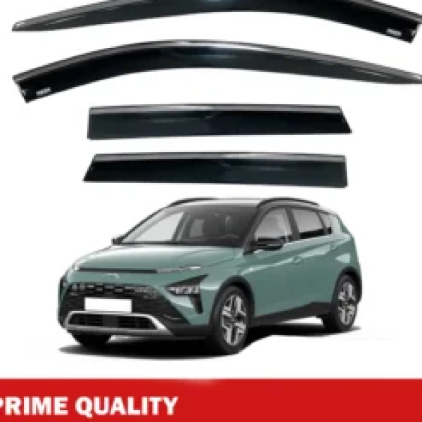 Chrome Car Wind Deflector Set for Hyundai Bayon 2021 Onwards – Rain Guard 4 pcs