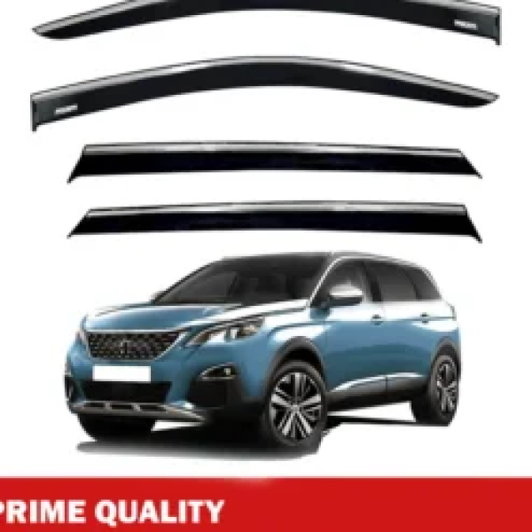 Chrome Car Wind Deflector Set for Peugeot 5008 2018 Onwards – Rain Guard 4 pcs