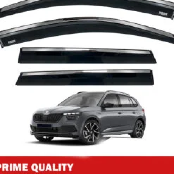 Chrome Car Wind Deflector Set for Skoda Kamiq 2018 Onwards – Rain Guard 4 pcs