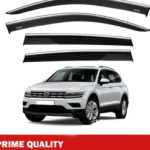 Chrome Car Wind Deflector Set for Vw Tiguan 2016-2021 Onwards – Rain Guard 4 pcs