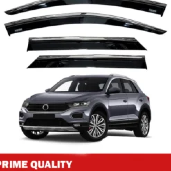 Chrome Car Wind Deflector Set for Vw T-Roc 2019 Onwards – Rain Guard 4 pcs