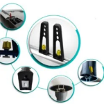 Roof Bar Ladder Rack – Set of 4 Adjustable Load Stops for Secure Transport, Compatible with All T-Track Roof Rack Cross Bars