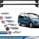 Car Roof Rack Cross Bars for Citroen Berlingo Multispace 5D 2008-2018 4 Pcs Black