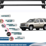 Lockable Car Roof Rack Cross Bars for Chevrolet Tahoe 2000-2006, Fits Raised Roof Rails with Gap to Car Roof, Ideal Rail Carrier for Kayak Roof Rack, 2-Piece Black