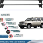 Lockable Car Roof Rack Cross Bars for Chevrolet Tahoe 2000-2006, Fits Raised Roof Rails with Gap to Car Roof, Ideal Rail Carrier for Kayak Roof Rack, 2-Piece Grey
