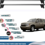 Lockable Car Roof Rack Cross Bars for Chevrolet Tahoe 2006-2014, Fits Raised Roof Rails with Gap to Car Roof, Ideal Rail Carrier for Kayak Roof Rack, 2-Piece Grey