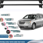 Lockable Car Roof Rack Cross Bars for Chrysler Grand Voyger 2008-2011, Fits Raised Roof Rails with Gap to Car Roof, Ideal Rail Carrier for Kayak Roof Rack, 2-Piece Black