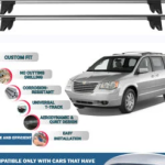 Lockable Car Roof Rack Cross Bars for Chrysler Grand Voyger 2008-2011, Fits Raised Roof Rails with Gap to Car Roof, Ideal Rail Carrier for Kayak Roof Rack, 2-Piece Grey