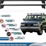 Lockable Car Roof Rack Cross Bars for İsuzu Trooper 1991-2004, Fits Raised Roof Rails with Gap to Car Roof, Ideal Rail Carrier for Kayak Roof Rack, 2-Piece Black