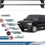 Lockable Car Roof Rack Cross Bars for Land Rover Range Rover 1994-2002, Fits Raised Roof Rails with Gap to Car Roof, Ideal Rail Carrier for Kayak Roof Rack, 2-Piece Grey