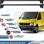 Roof Rack Cross Bars for Mercedes Vito Van 1996-2004 Kayak Roof Rack 4 Pcs Black
