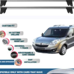 Car Roof Rack Cross Bars for Opel Combo D 2012-2018, Kayak Roof Rack 4 Pcs Grey