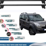 Lockable Car Roof Rack Cross Bars for Opel Combo D Tour 5D 2012-2019 4 Pcs Black