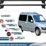 Car Roof Rack Cross Bars for Peugeot Partner 1996-2008 Kayak Roof Rack 4 Pcs Blck