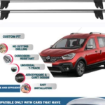 Car Roof Rack Cross Bars for Renault Kangoo 5D 2008-2021 Kayak Roof Rack 4 Pcs GR