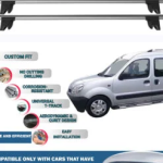 Car Roof Rack Cross Bars for Renault Kangoo 1997-2007 Kayak Roof Rack 4 Pcs Grey