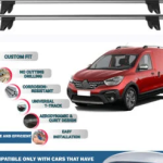 Car Roof Rack Cross Bars for Renault Kangoo Express Panel Van 2008-2021 4 Pcs Grey