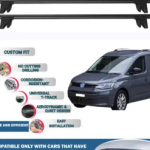 Car Roof Rack Cross Bars for Vw Caddy Combi 2021-2023 Kayak Roof Rack 4 Pcs Black